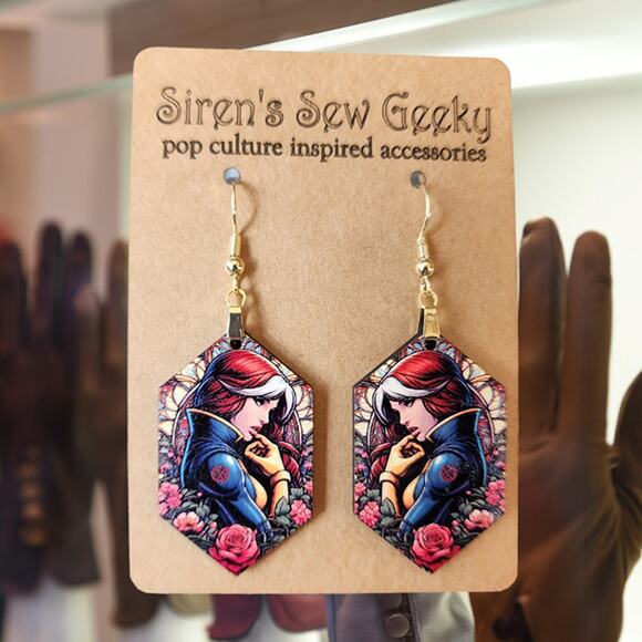 Rogue X-Men Marvel Comic Earrings - Picture 1 of 3